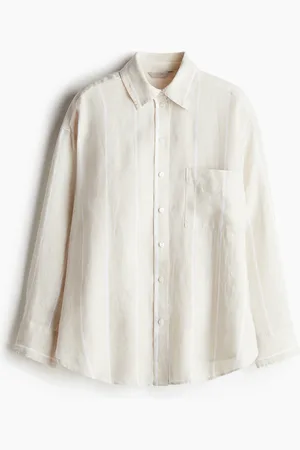 H&M Oversized skjorte i hør
