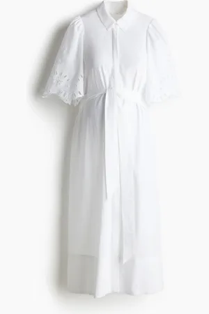 H&M MAMA Skjortekjole i bomuld