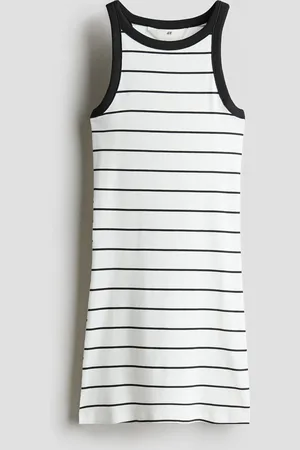 H&M Ribbet kjole i bomuld