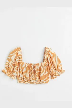 H&M Crepet bluse med pufærmer