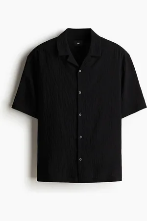 H&M Crinkled skjorte med korte ærmer Loose Fit