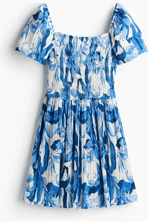 H&M Crinkled kjole med smocksyet liv