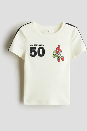 H&M Top i jersey med tryk