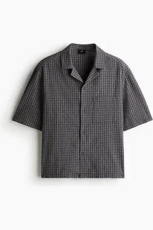 H&M Kortærmet skjorte i bæk og bølge Loose Fit