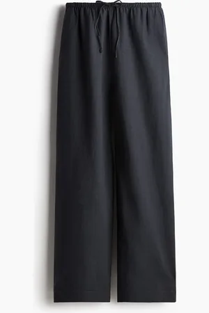 H&M Straight linen-blend trousers