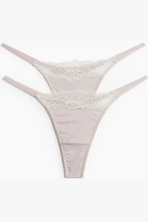 H&M 2-pak tangatrusser Thong i micro og blonde