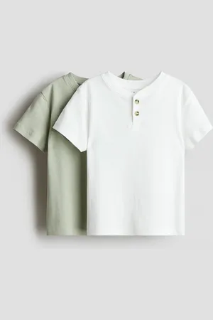 H&M 2-pak kortærmet bedstefartrøje