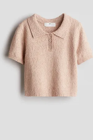 H&M Boucléstrikket poloshirt