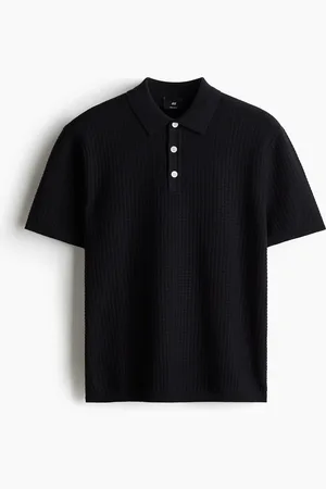 H&M Strukturstrikket poloshirt Regular Fit
