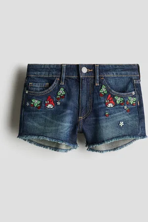 H&M Shorts i denim med broderier