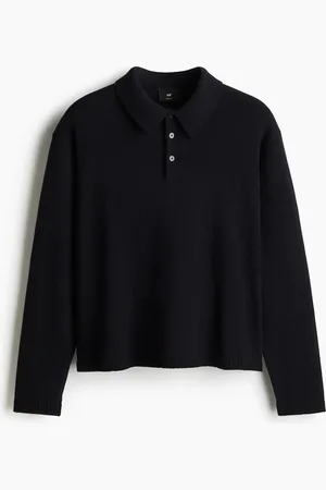 H&M Finstrikket poloshirt Loose Fit