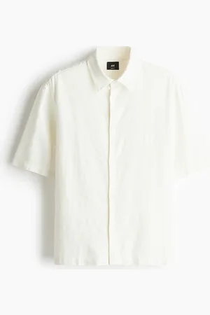 H&M Kortærmet skjorte i hørblanding Loose Fit