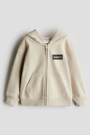 H&M Hoodie med lynlås og tryk