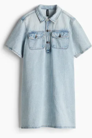 H&M Kortærmet kjole i denim