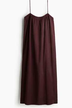 H&M Crinkled kjole med smalle stropper