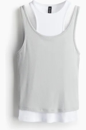 H&M Dobbeltlagt ribbet tanktop