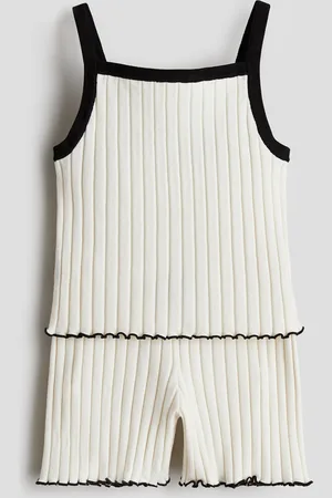 H&M 2-delt ribstrikket
