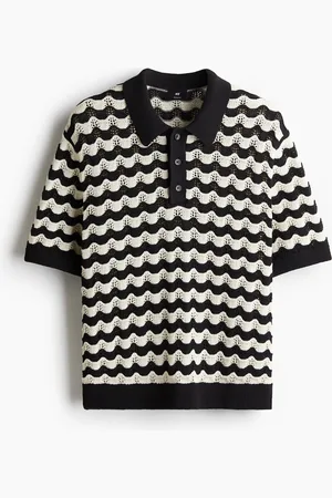H&M Pointellestrikket poloshirt Regular Fit