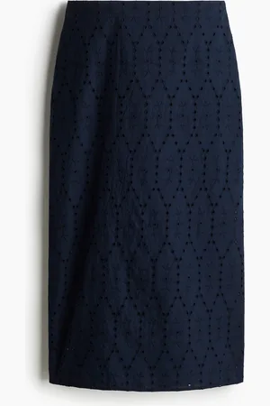 H&M Pencilnederdel med broderie anglaise
