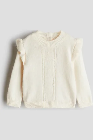 H&M Strikket trøje med flæser