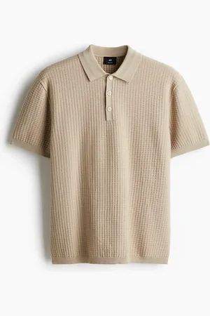 H&M Strukturstrikket poloshirt Regular Fit