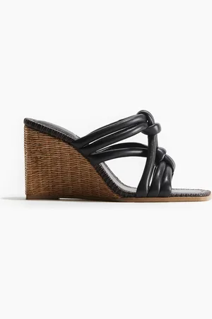 H&M Sandaler i læder med kilehæl