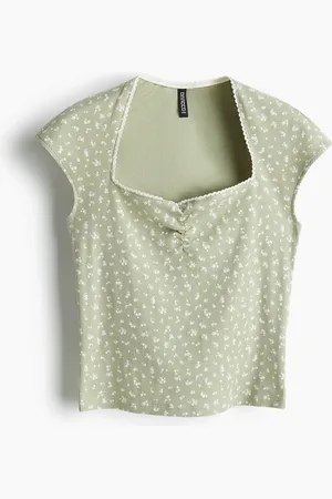 H&M Ribstrikket top med hjerteudskæring