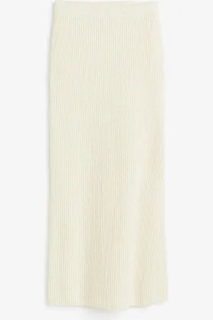 H&M Ribstrikket nederdel