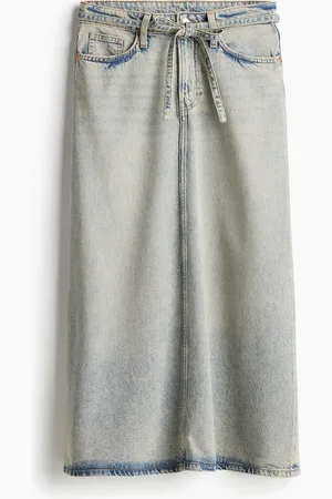 H&M Feather Soft nederdel i denim