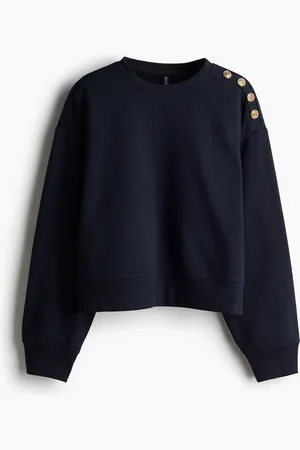 H&M Sweatshirt med knapdetalje