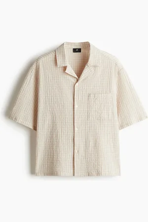 H&M Kortærmet skjorte i bæk og bølge Loose Fit