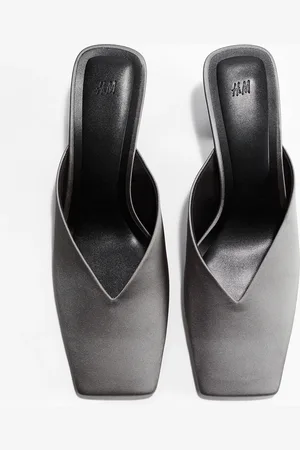 H&M Slip-ons i satin med keglehæl