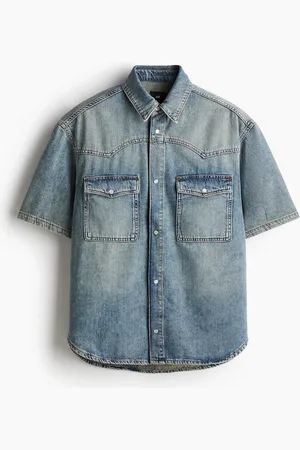 H&M Skjorte i denim med korte ærmer Loose Fit