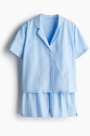 H&M Natsæt med skjorte og shorts
