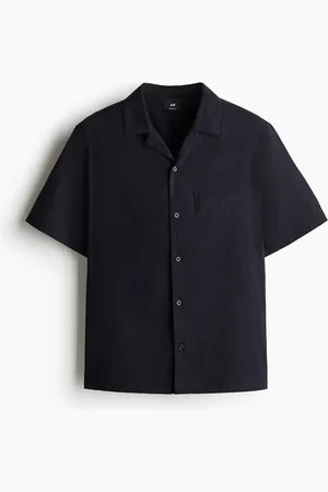 H&M Kortærmet skjorte i hørblanding Regular Fit