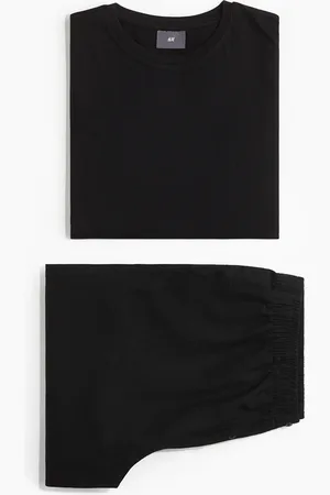 H&M Natsæt med T-shirt og shorts i hørblanding