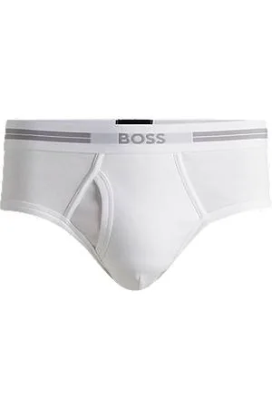 HUGO BOSS Underbukser med åben gylp i ribbet bomuld med logolinning