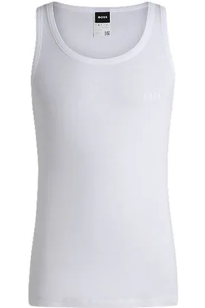 HUGO BOSS Undertøjsvest i ribbet bomuld med logoprint