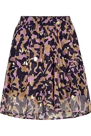 HUGO BOSS Kvinder Mønstrede nederdele - Wrap-front mini skirt in printed crepe