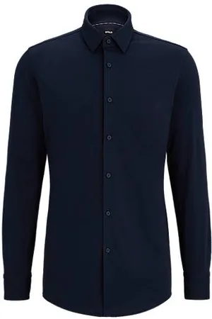 HUGO BOSS Skjorte med slim fit af performance bomuldsblanding