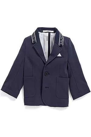 HUGO BOSS Kids' cotton-blend jacket with logo collar