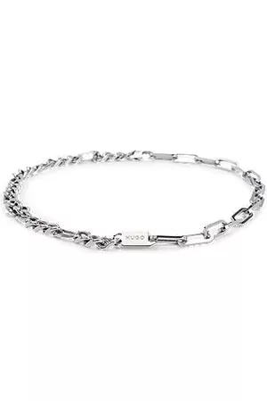 HUGO BOSS Mixed-chain necklace with engraved logo plate