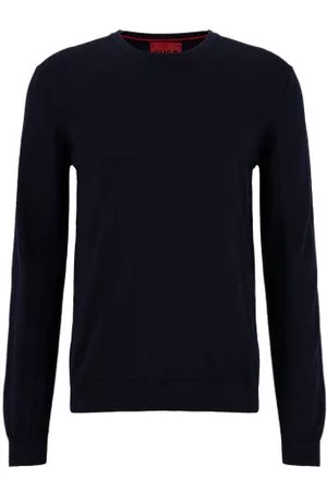 HUGO BOSS Mænd Strik - Slim-fit sweater in extra-fine merino wool