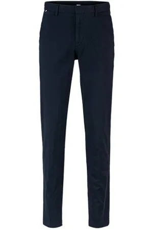 HUGO BOSS Slim fit chinos med i bomuldsgabardine med stræk