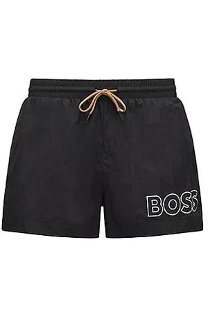 HUGO BOSS Hurtigtørrende svømmeshorts med omridslogo