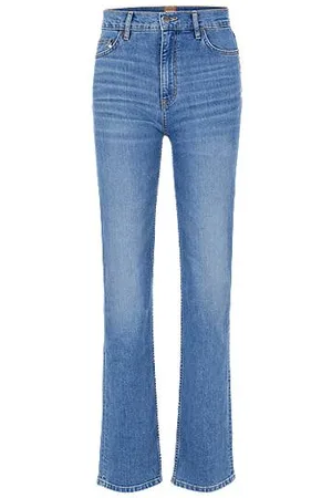 HUGO BOSS Behagelige jeans med høj talje i blå denim med stræk