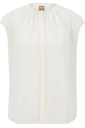 HUGO BOSS Cap-sleeve blouse with concealed closure