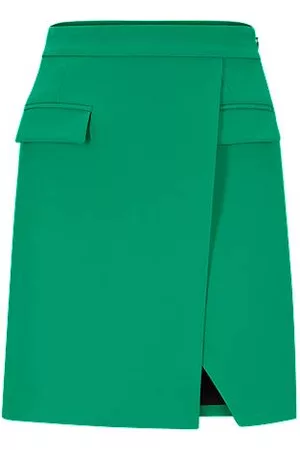 HUGO BOSS Kvinder Pencil nederdele - Wrap mini skirt with slit front