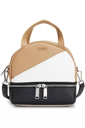 HUGO BOSS Leather bowling bag with signature colour blocking