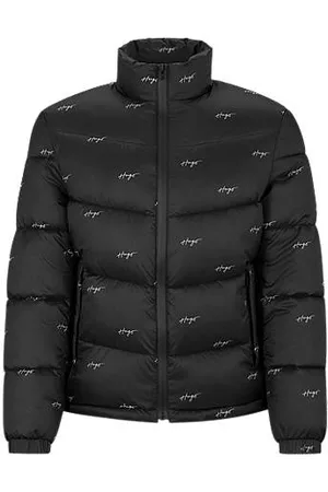 HUGO BOSS Mænd Outdoorjakker - Recycled-material padded jacket with handwritten logos